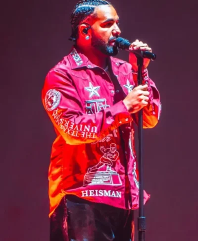 Men Drake Inspired Hip Hop Varsity Bomber Jacket