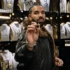Men Drake Inspired Real Leather Shearling Jacket