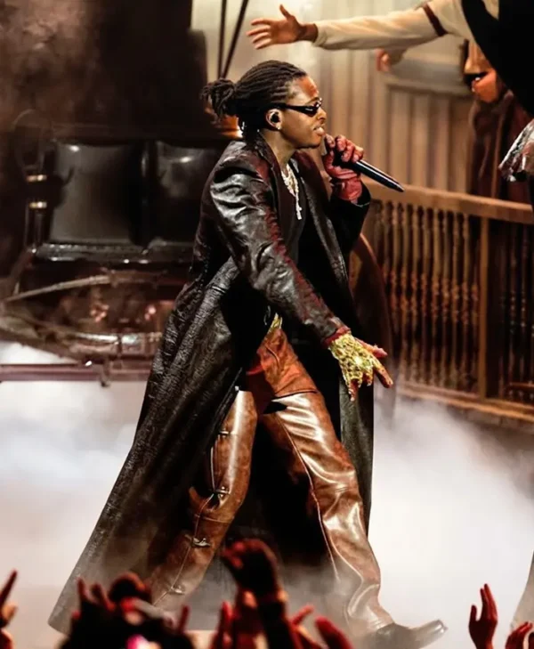 Men Gunna VMA Performance Leather Outerwear