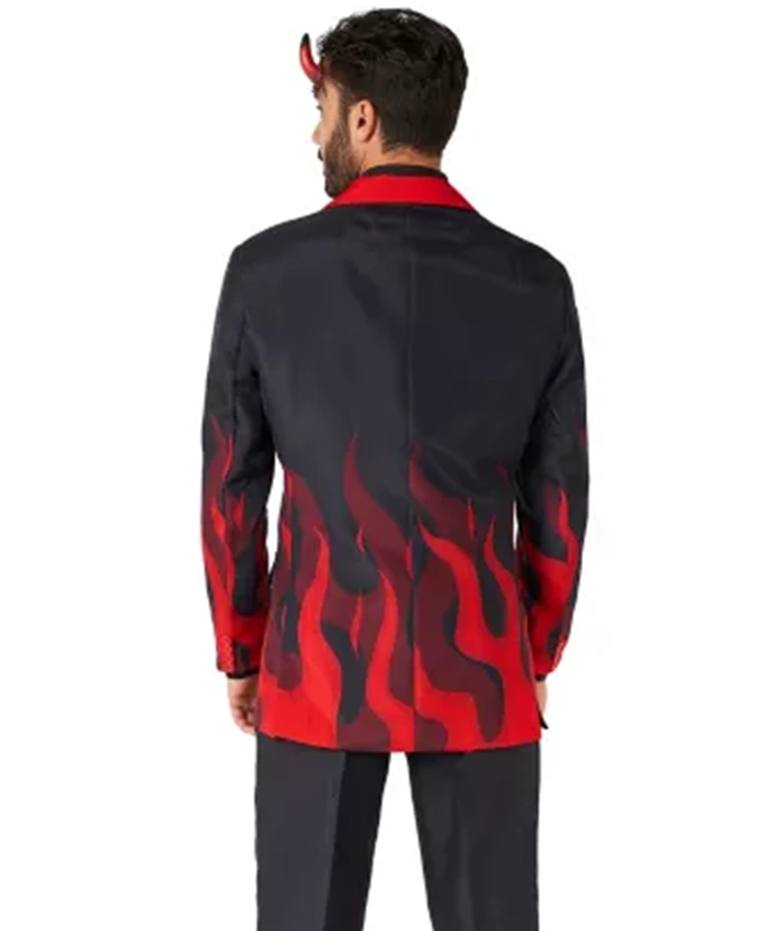 Men Halloween Devil Costume Buttoned Suit Jacket