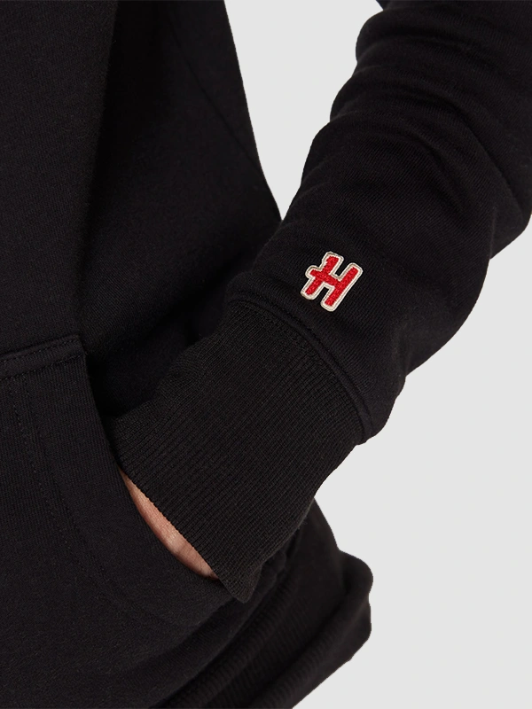 Men Homage Patriots Monochromatic Black Graphic Hoodie