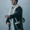 Men Hughie Campbell Brown Leather Shearling Coat