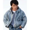 Men Jackie Chan Inspired Blue Hooded Coat