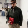 Men Jacob Elordi Olive Button Up Jacket