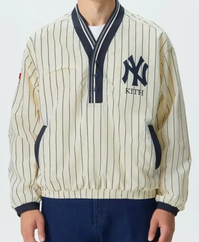 Men Kith NY Yankees Quarter Zip Nylon Pullover
