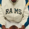 Men LA Rams Elwood Off White Zip Up Jacket
