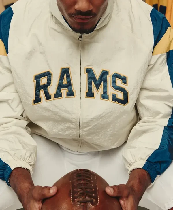 Men LA Rams Elwood Off White Zip Up Jacket