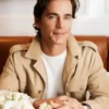 Men Matt Bomer Tan Suede Button Jacket