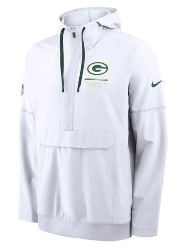 Men Matt LaFleur Packers Green Canvas Pullover Coat