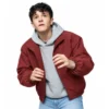 Men Otto Farrant Burgundy Real Leather Outerwear