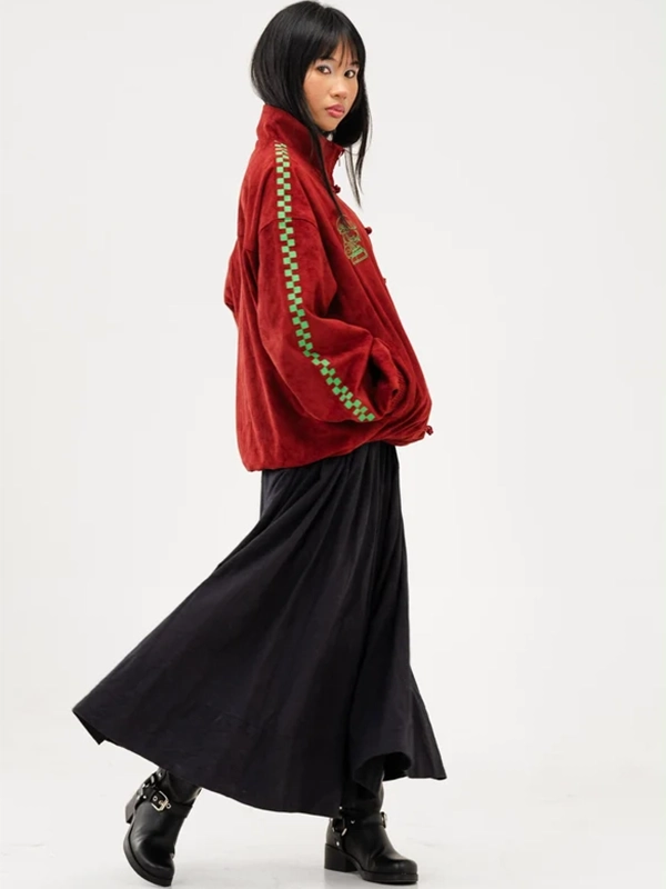 Men Red Suede Leather Sonic the Hedgehog Outerwear