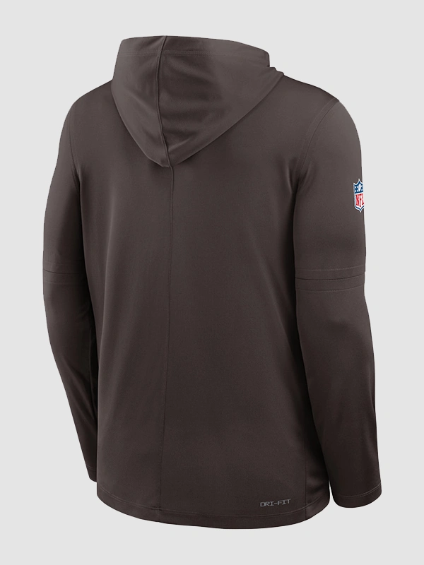 Men Todd Monken Browns Long Sleeve Hooded Shirt