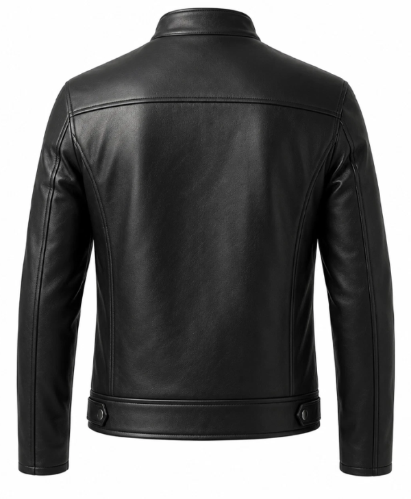 Men’s Halloween Gold Devil Skull Logo Leather Jacket