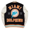Miami Dolphins Black And White Varsity Jacket