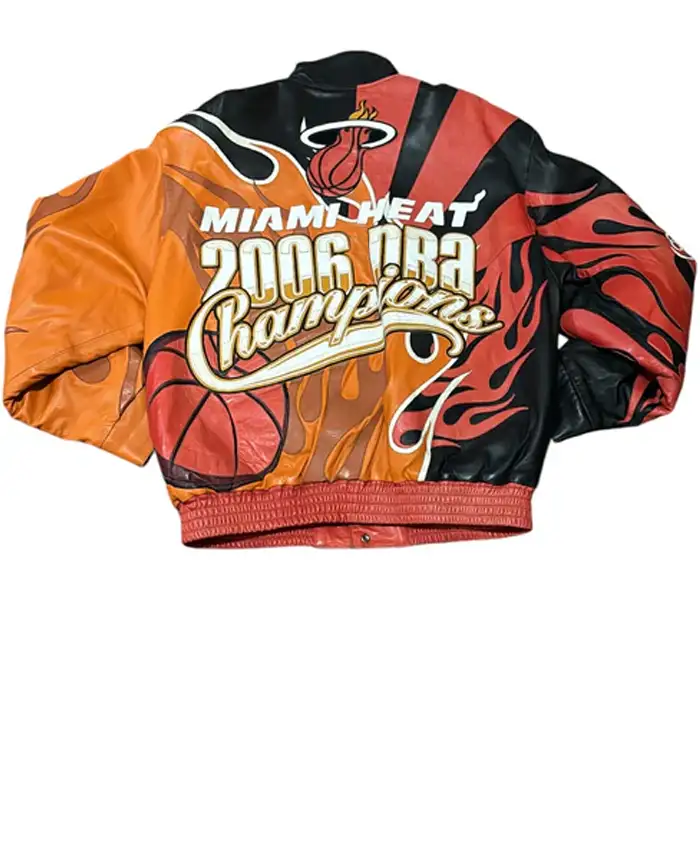 Miami Heat Bomber Leather Championship Jacket