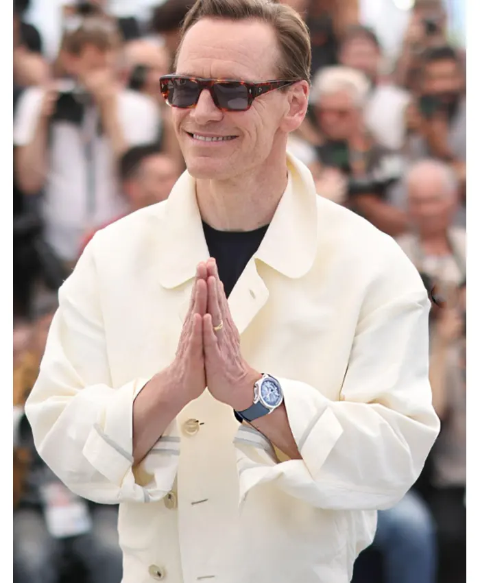 Michael Fassbender Photocall Hope 2026 Off-White Jacket