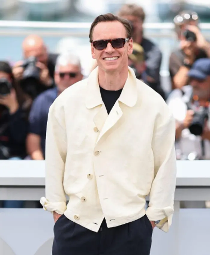 Michael Fassbender Photocall Hope 2026 Off-White Jacket