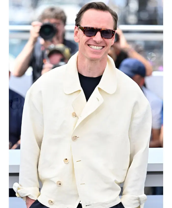 Michael Fassbender Photocall Hope 2026 Off-White Jacket