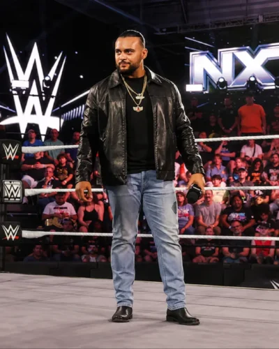 Mike Santana Black Real Leather Jacket