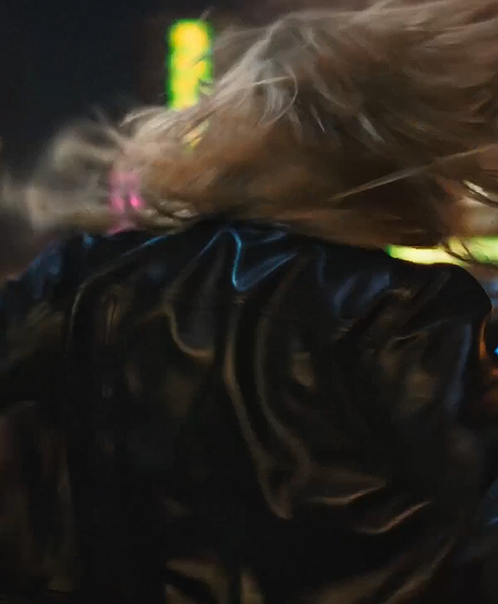 Miley Cyrus Bass Persuades Black Leather Jacket