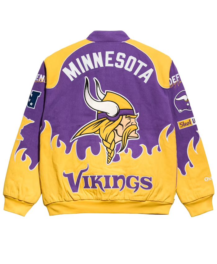 Minnesota Vikings Chalk Line Purple Premium Racing Jacket