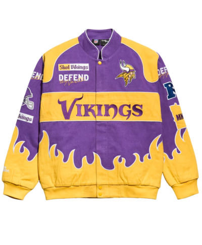Minnesota Vikings Chalk Line Purple Premium Racing Jacket