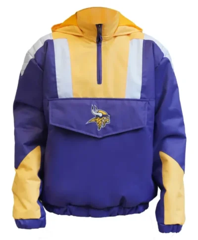 Minnesota Vikings Satin Quarter Zip Starter Jacket