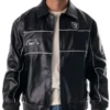 Minwoo Lee Las Vegas Raiders Black Leather Racing Jacket