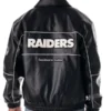 Minwoo Lee Las Vegas Raiders Black Leather Racing Jacket
