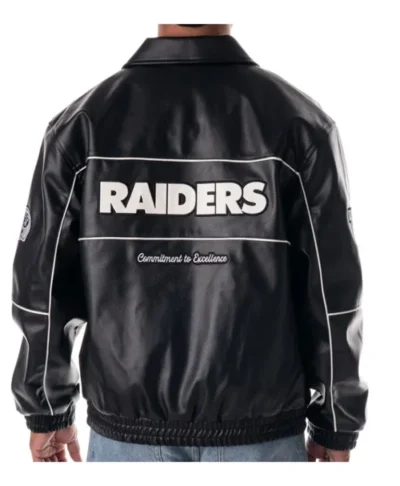 Minwoo Lee Las Vegas Raiders Black Leather Racing Jacket