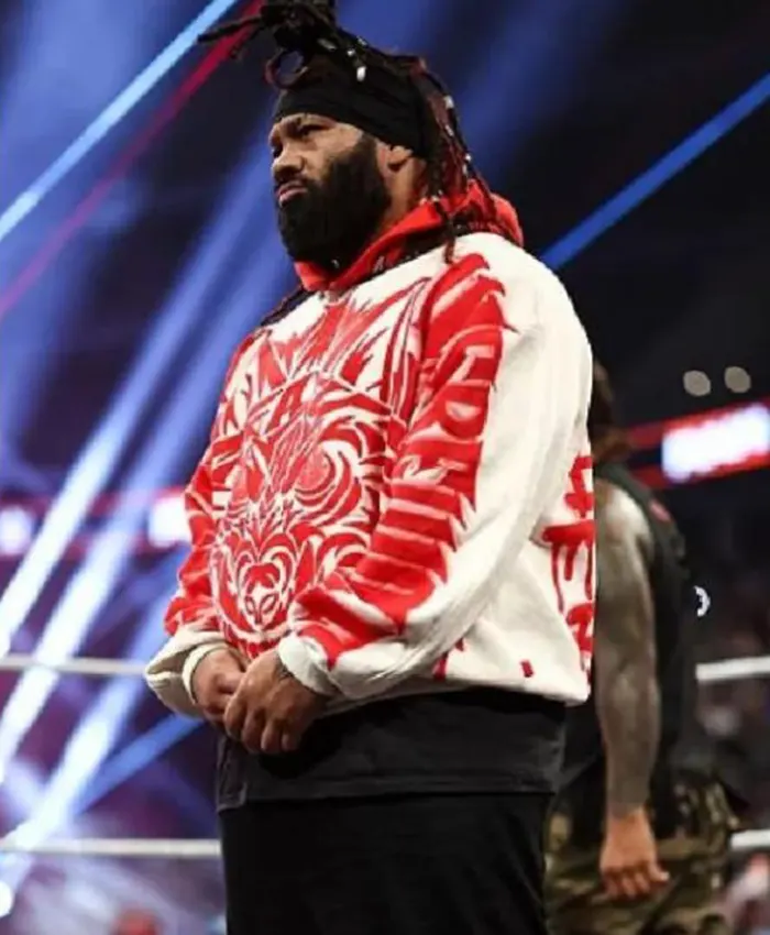 Monday Night RAW 2026 Jacob Fatu Red Wolf Print Hoodie
