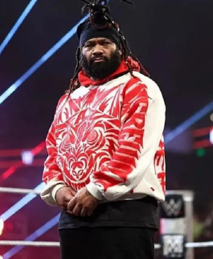Monday Night RAW 2026 Jacob Fatu Red Wolf Print Hoodie