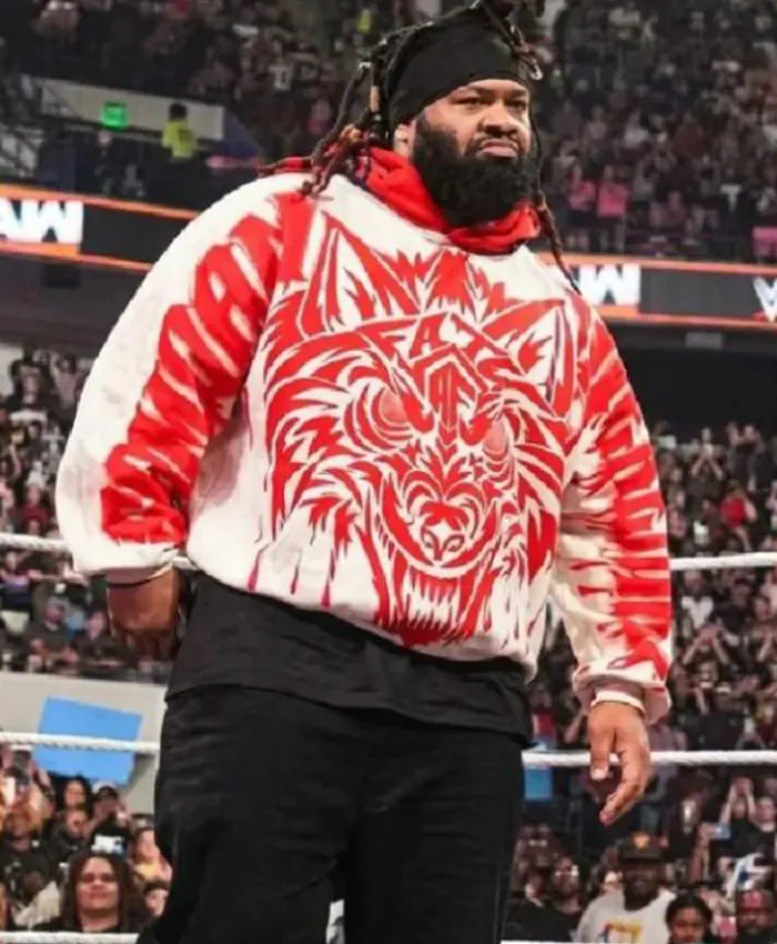 Monday Night RAW 2026 Jacob Fatu Red Wolf Print Hoodie