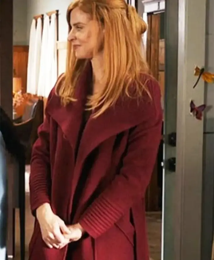 My Life With The Walter Boys S03 Sarah Rafferty Maroon Wrap Coat