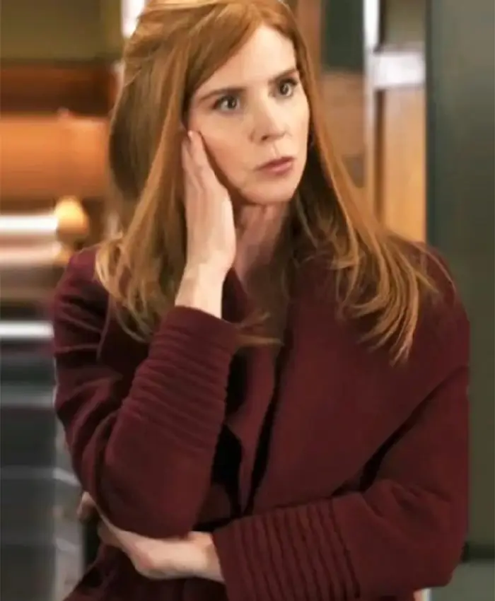 My Life With The Walter Boys S03 Sarah Rafferty Maroon Wrap Coat
