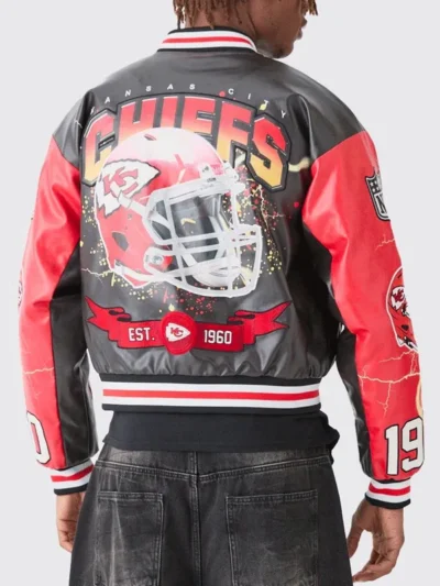 NFL Kansas City Chiefs Leather Varsity Jacket