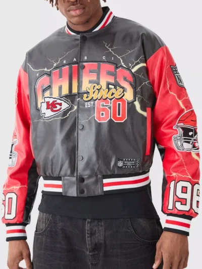 NFL Kansas City Chiefs Leather Varsity Jacket