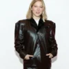 NY 2026 Lea Seydoux Black Leather Jacket