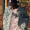 NY Yankees Embroidered Denim Trucker Jacket