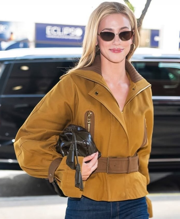 NYC Lili Reinhart Mustard Utility Jacket