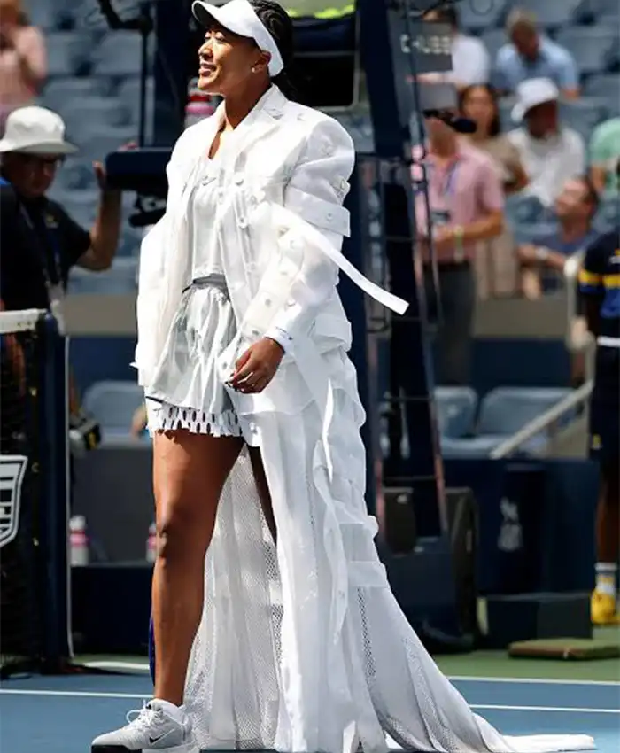 Naomi Osaka US Open Second Round White Flair Jacket