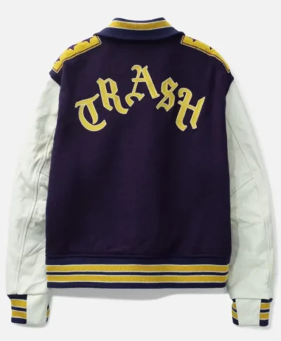 Needles Wool Leather Lettered Varsity Jacket