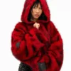 Neptun Sonic Knuckles Red Faux Fur Coat