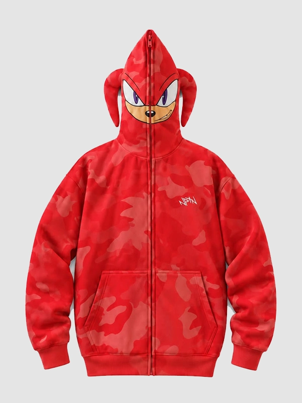 Neptun X Sonic Knuckles Full-Zip Camo Hoodie