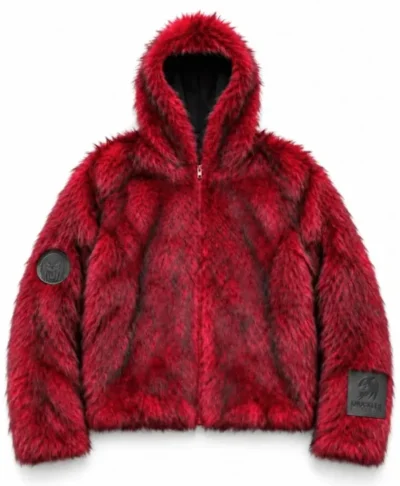Neptun x Sonic 2026 Knuckles Red Fluffy Fur Jacket