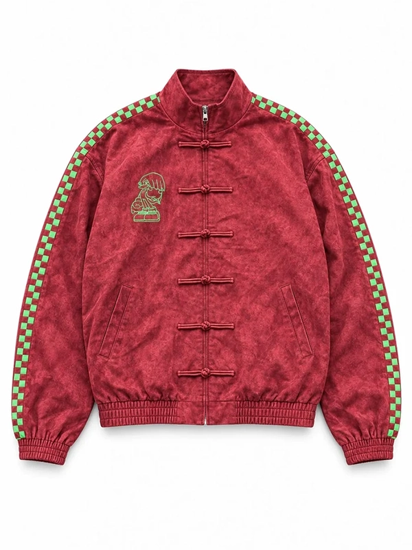 Neptun x Sonic Red Suede Leather Jacket