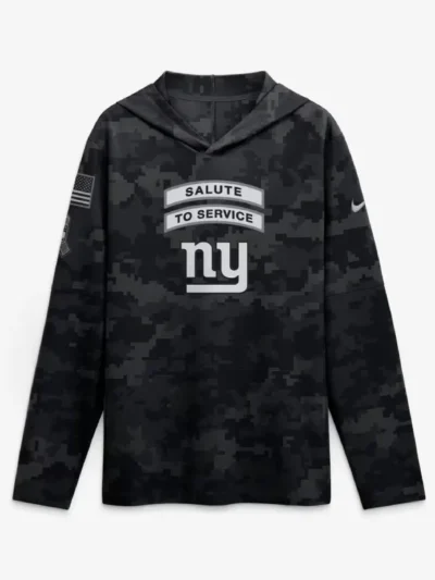 New York Giants 2026 Salute to Service Hooded Long Sleeve Shirt