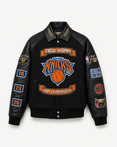 New York Knicks 2026 NBA Champions Wool & Leather Jacket