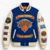 New York Knicks 2026 NBA Champions Wool & Leather Jacket