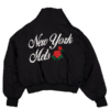 New York Mets x Alpha x New Era Black Shawl Collar Flight Jacket